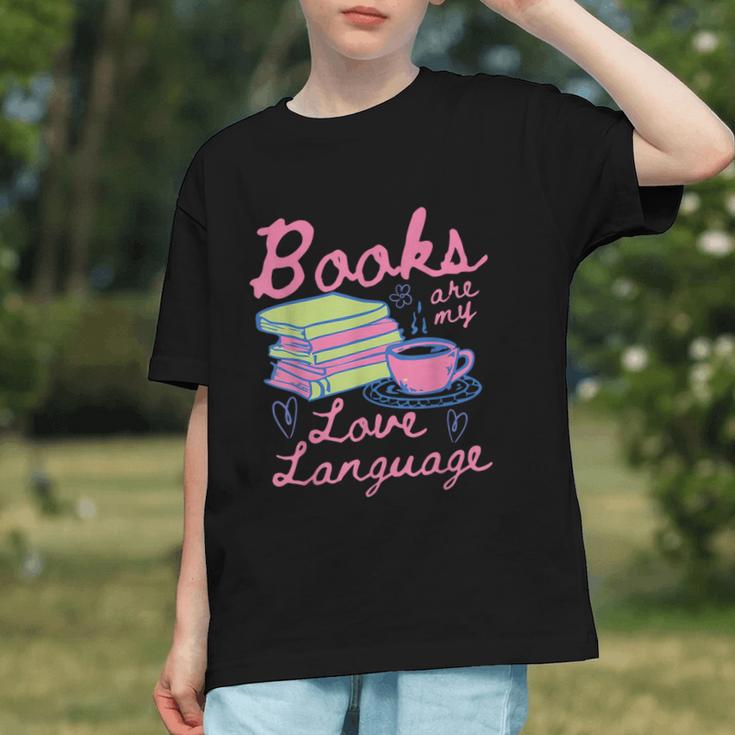 Retro Books Are My Love Language Valentine Book Lovers Graphic Youth