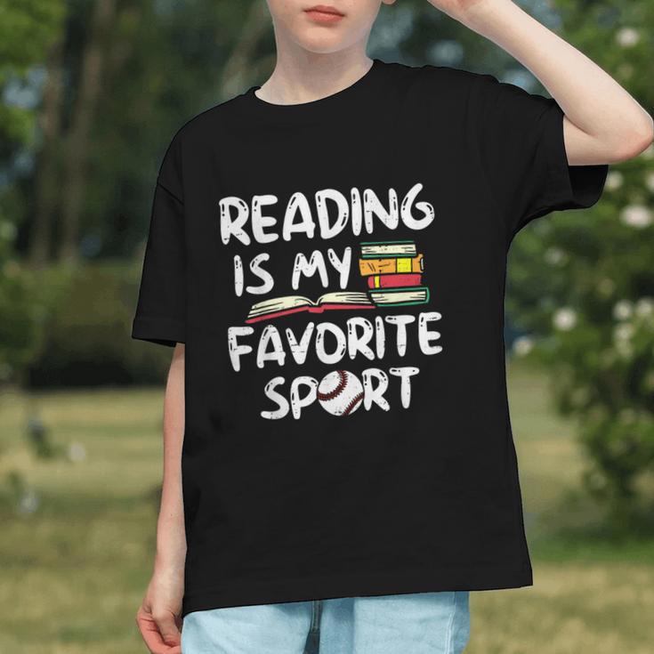 Retro Reading Is My Favorite Sport Baseball World Book Day Graphic Youth