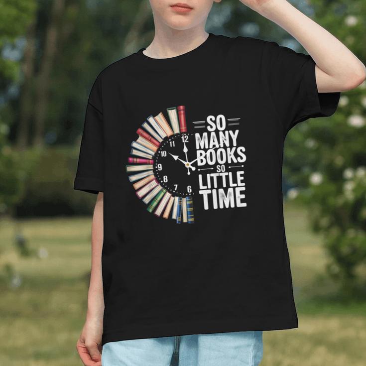 Retro So Many Books Little Time Book Clock Reading Graphic Youth