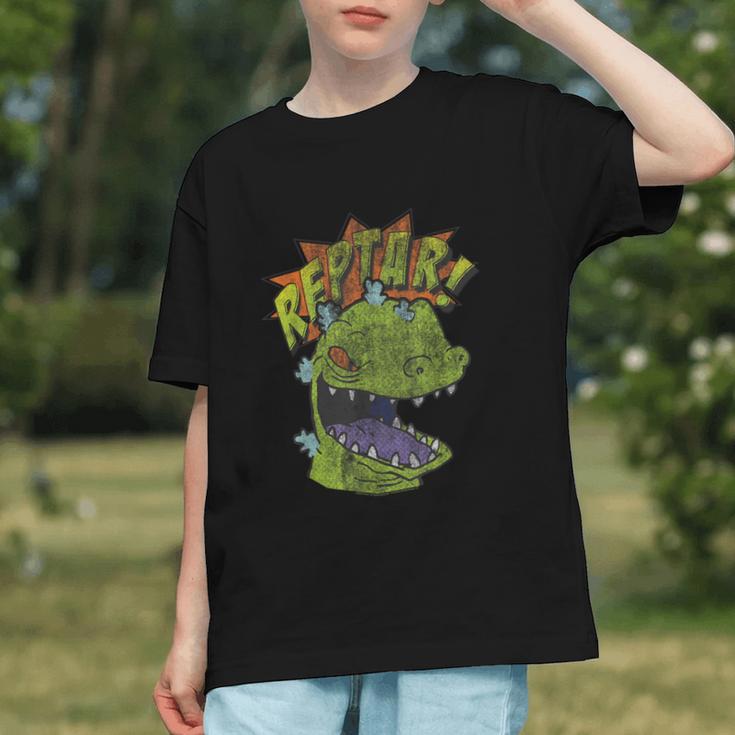 Rugrats Reptar Distressed Comic Book Style Cartoon Graphic Youth