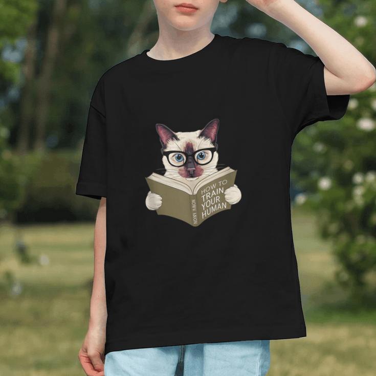 Siamese Cat Reading Book How To Train Your Human Humorous Graphic Youth