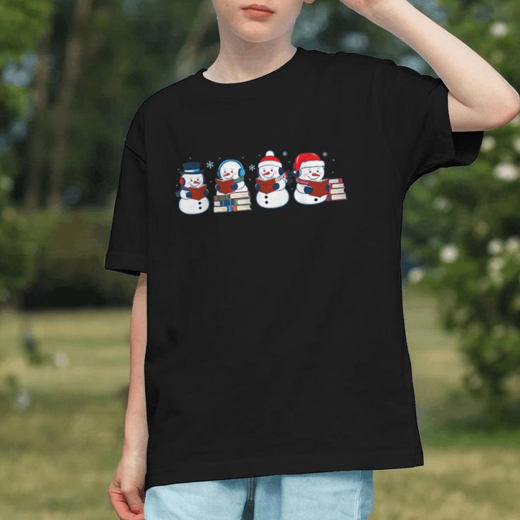 Snowman Reading Books Teacher Librarian Bookworm Christmas Graphic Youth Snowman Reading Books Teacher Librarian Bookworm Christmas Graphic Youth