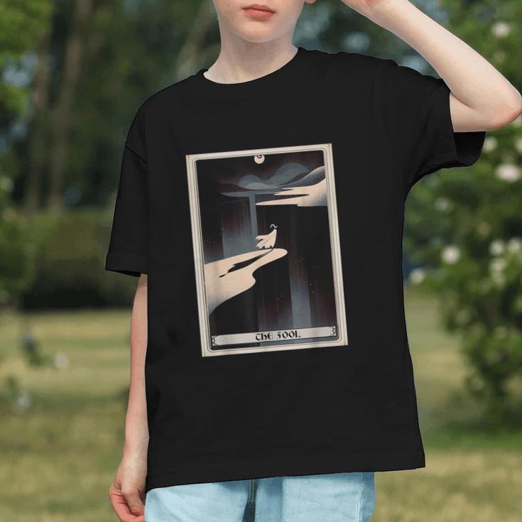 Tarot Cards Guide Book Esoteric Mysticism Clothing The Fool Tarot Card -Adults & Kids Small Short Sleeve Crew Neck Classic Fit Graphic Youth