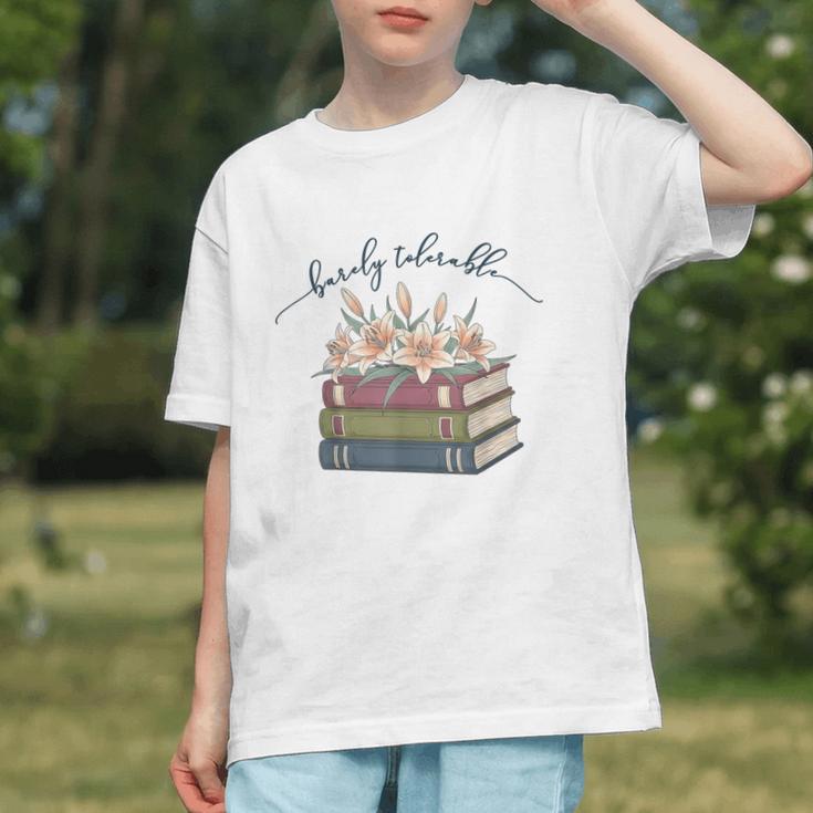 Barely Tolerable Book Lover Floral Quote Pride And Prejudice Graphic Youth
