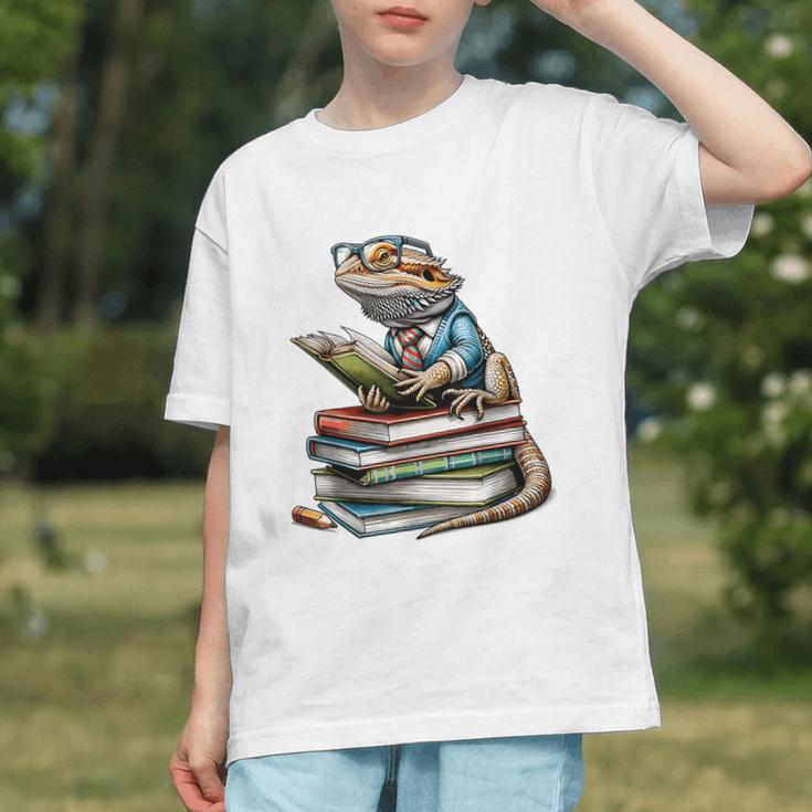 Bearded Dragon Reading Books Matching Bookworm Librarian Graphic Youth