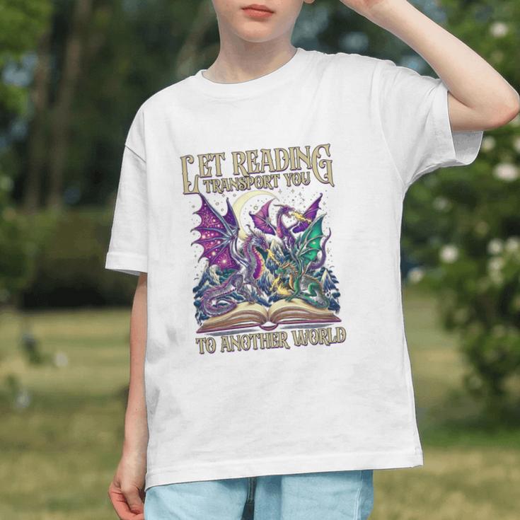 Book Lover Dragon Reading Transport You To Another World Graphic Youth Book Lover Dragon Reading Transport You To Another World Graphic Youth