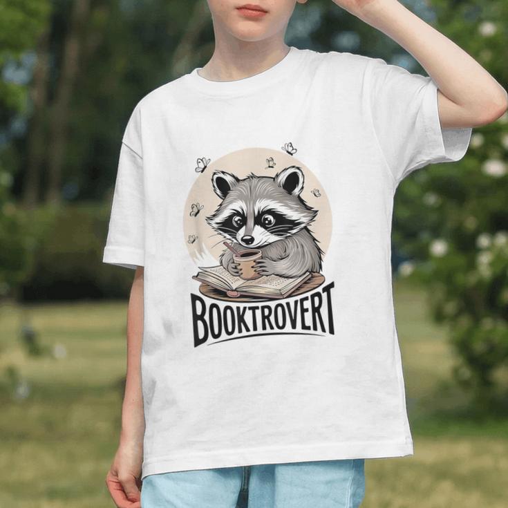 Booktrovert Raccoon Reading And Coffee For Book Lover Graphic Youth Booktrovert Raccoon Reading And Coffee For Book Lover Graphic Youth