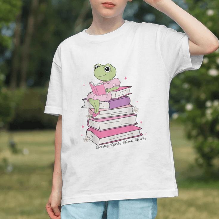 Cute Book Lover Frog Pretty Girls Read Books Kawaii Reading Graphic Youth