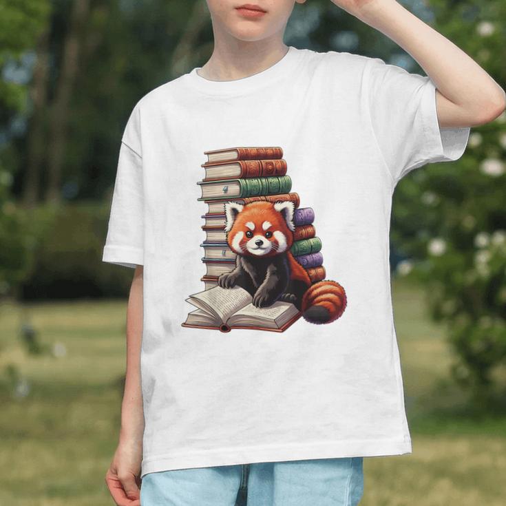 Cute Red Panda Reading Book Animal Bookworm Graphic Youth