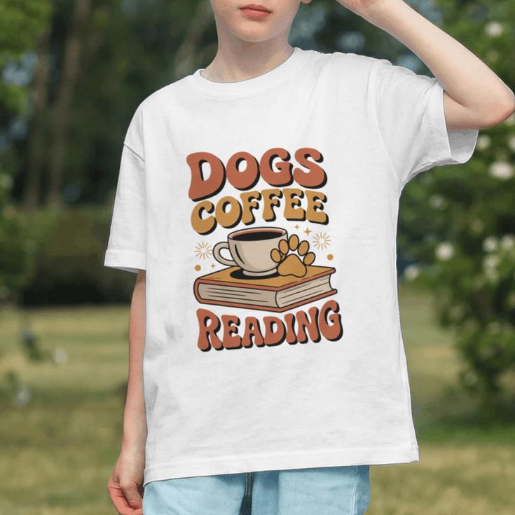 Dogs Coffee Reading Book Lover Graphic Youth