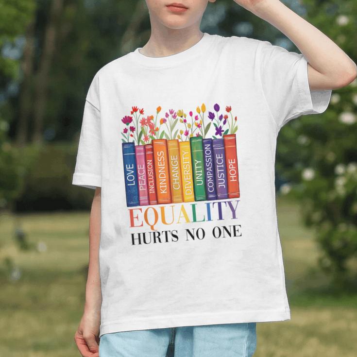 Equality Hurts No One LGBTQ Pride Books And Flowers Graphic Youth Equality Hurts No One LGBTQ Pride Books And Flowers Graphic Youth