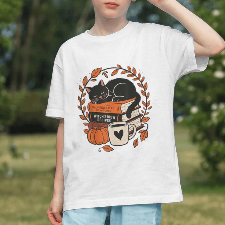Fall Book Teacher Cat Books Halloween Autumn Librarian Graphic Youth Fall Book Teacher Cat Books Halloween Autumn Librarian Graphic Youth