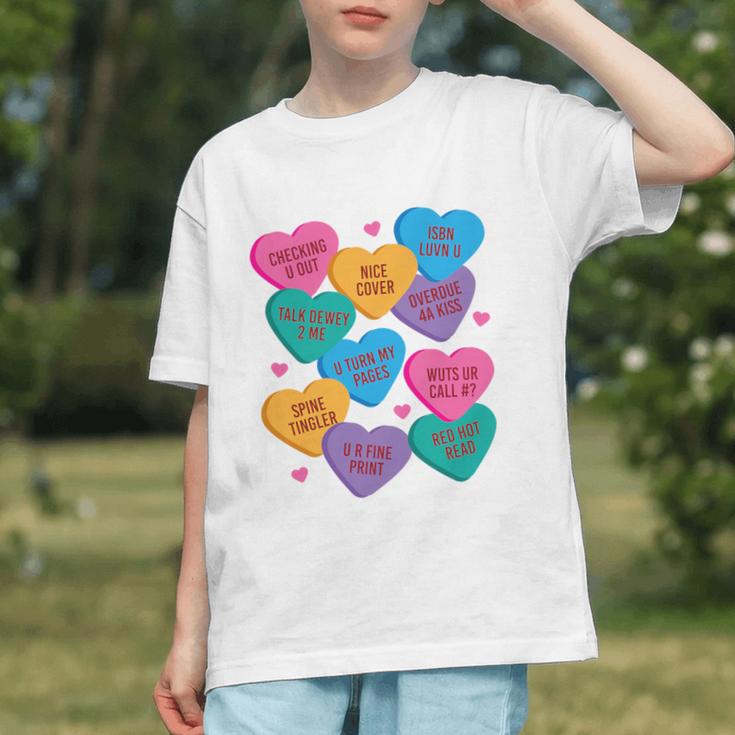 Librarian Shirt Valentines Book Worm Reading Tshirt Premium Tri-Blend Graphic Youth
