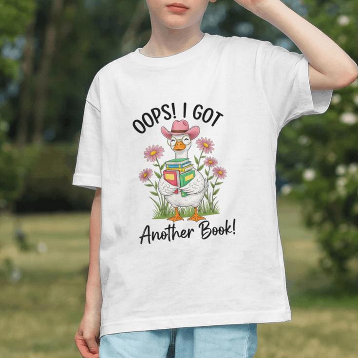 Oops I Got Another Book Cute Goose Librarian Reading Teacher Graphic Youth