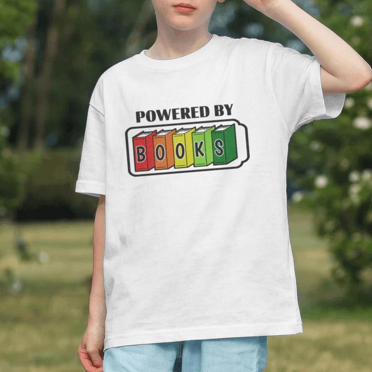 Powered By Books Bookworm Librarian Reading Graphic Youth