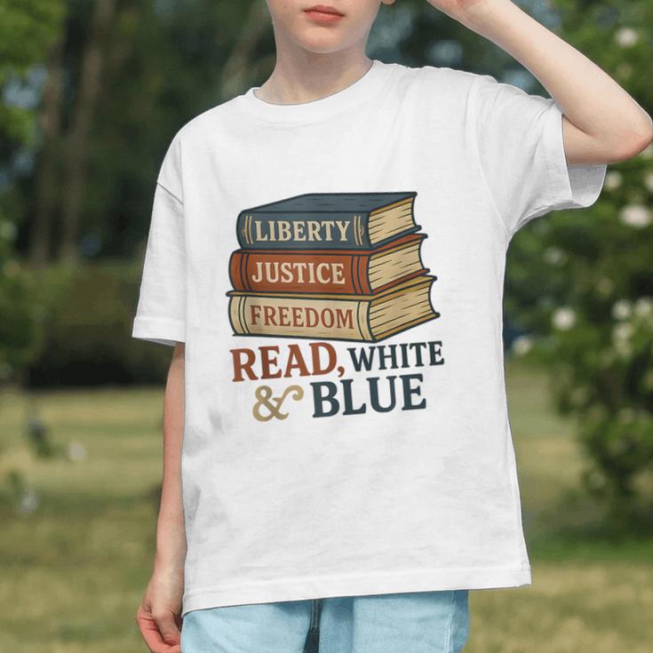 Read Blue Liberty Books July 4th Independence Graphic Youth