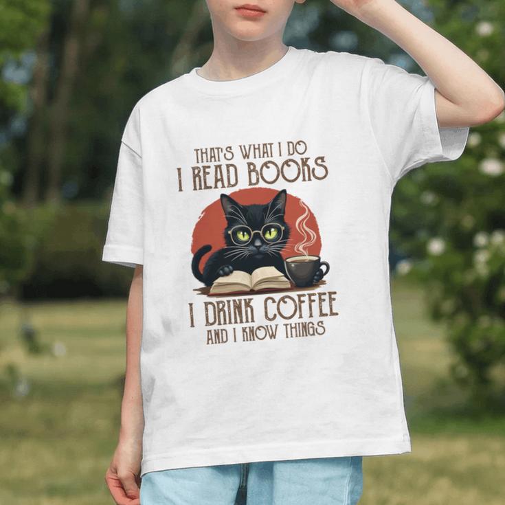 i Read Books And i Know Things Cat Reading Coffee Graphic Youth i Read Books And i Know Things Cat Reading Coffee Graphic Youth
