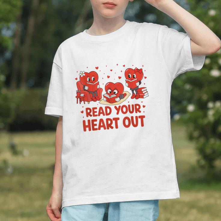 Read Your Heart Out Valentine Teacher Bookworm Lover Graphic Youth