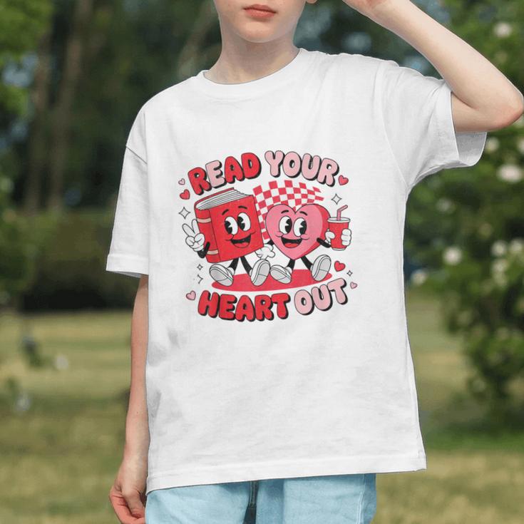 Read Your Heart Out Valentine's Day Retro Teacher Bookish Graphic Youth Read Your Heart Out Valentine's Day Retro Teacher Bookish Graphic Youth