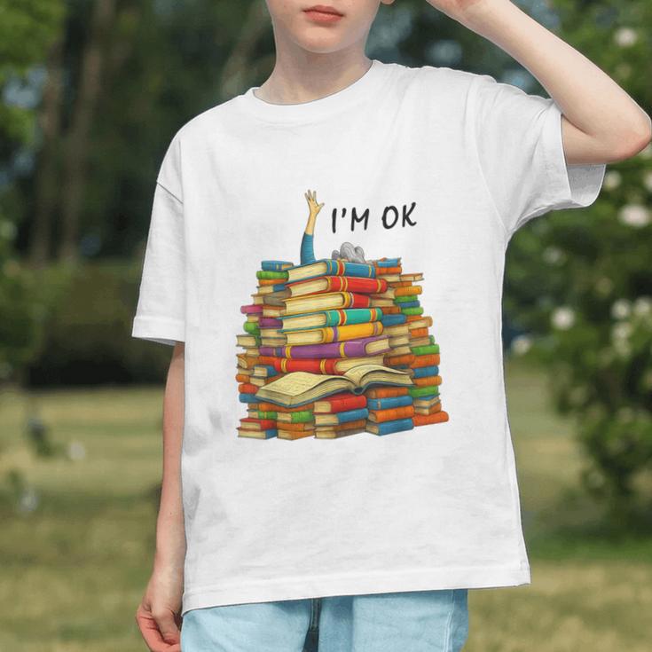 Reading Books Librarian Reader Nerd I'm Ok Teacher School Graphic Youth