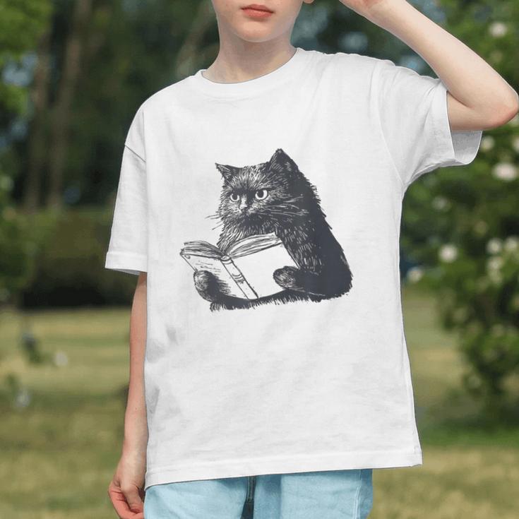 Reading Cat Cat Book Lover Graphic Youth