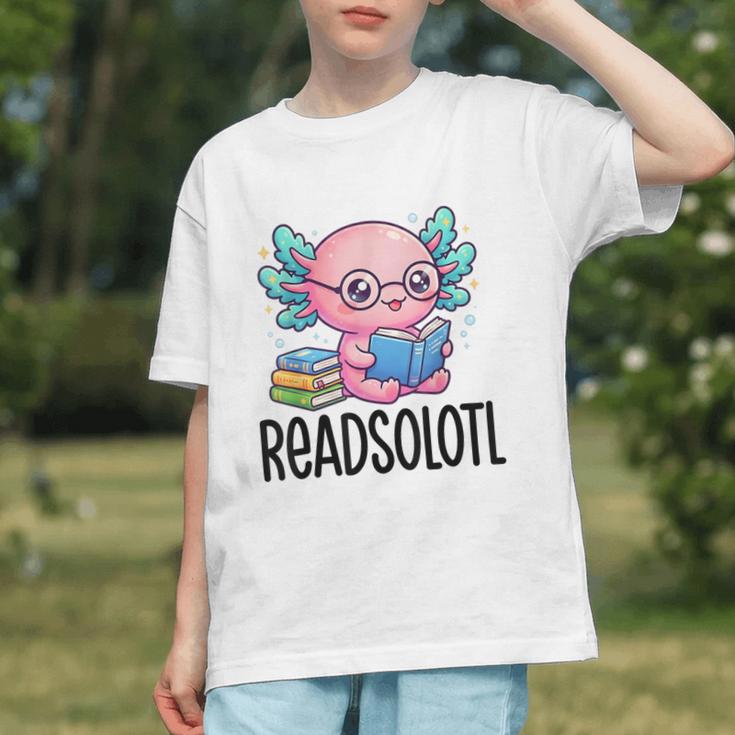 Readsolotl Cute Axolotl Reading Book Kawaii Pink Aesthetic Graphic Youth