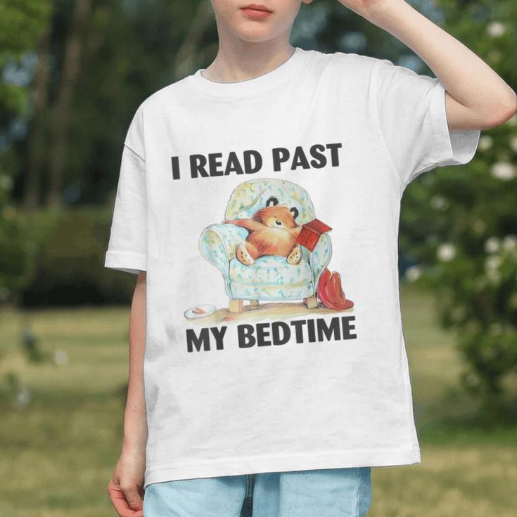 Vintage I Read Past My Bedtime Cute Sleeping Bear Book Lover Graphic Youth