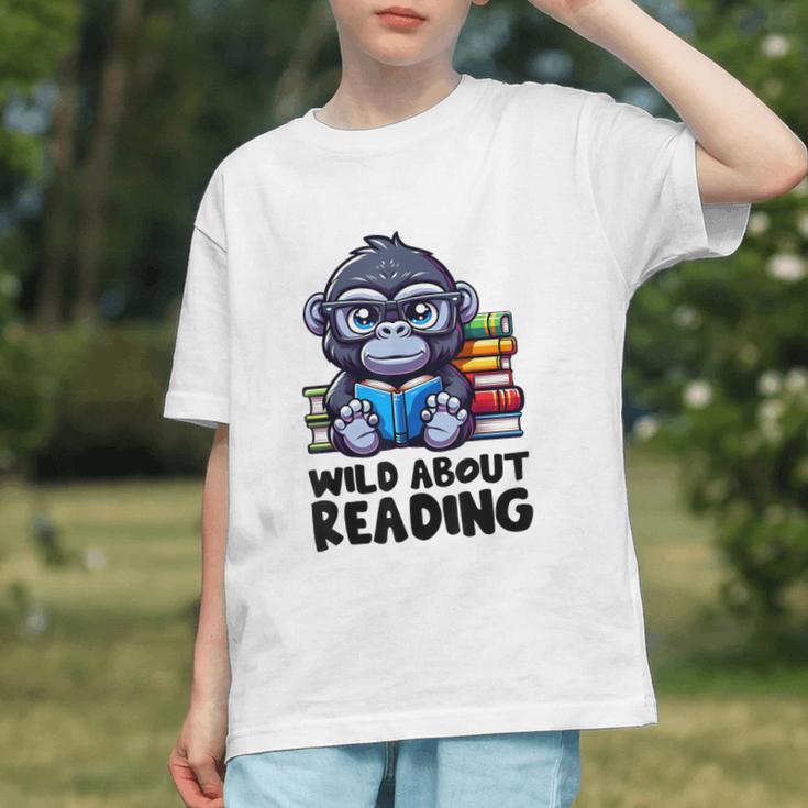 Wild About Reading Book Lover Gorilla Graphic Youth