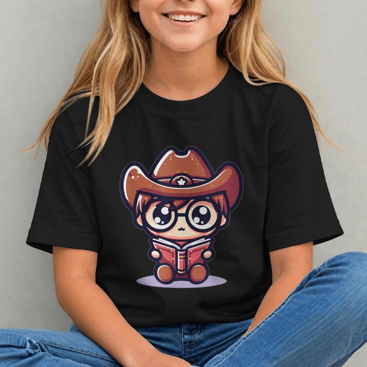 Adorable Book Lover Cowboy With Reading Glasses Cute Graphic Youth Adorable Book Lover Cowboy With Reading Glasses Cute Graphic Youth