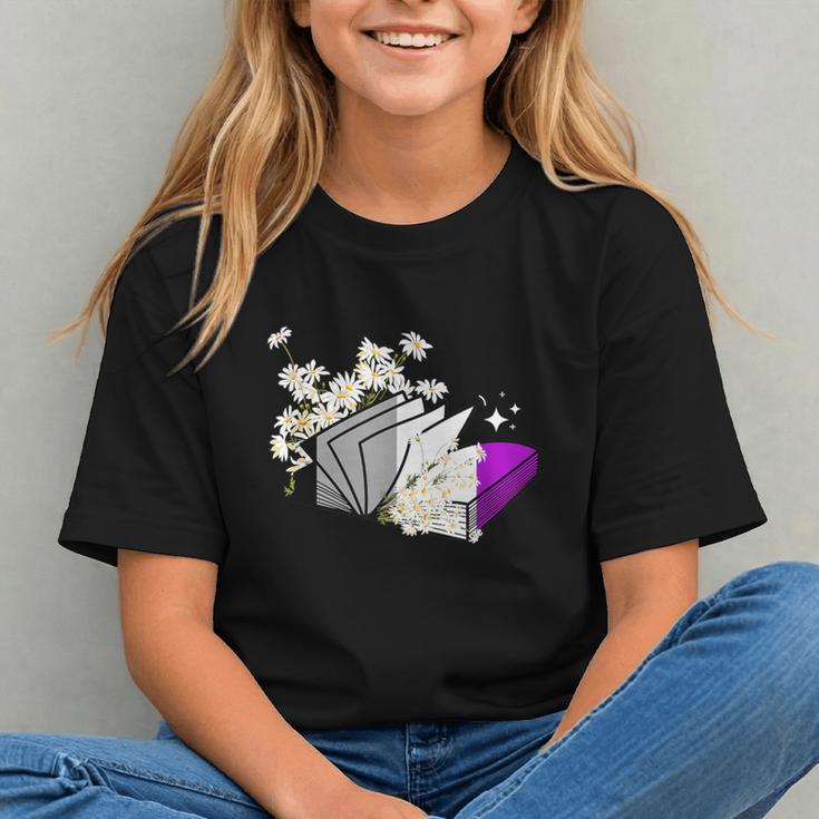 Asexual Book Lover LGBT Reading Pride Ace Flag Daisy Graphic Youth