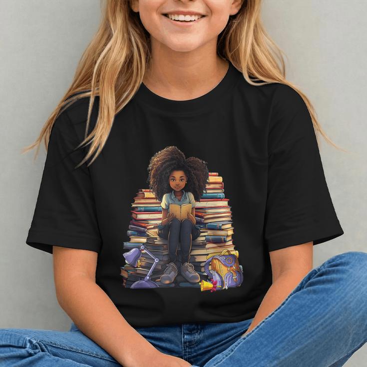 Back To School Afro Melanin Girl Reading Book Bookworm Graphic Youth Back To School Afro Melanin Girl Reading Book Bookworm Graphic Youth