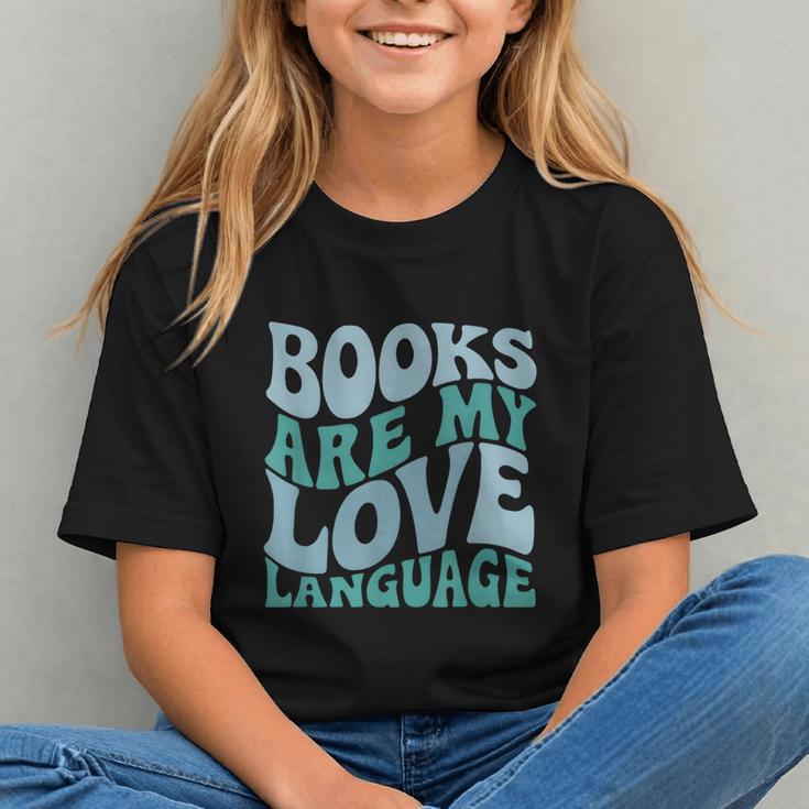 Books Are My Love Language Retro Book Quote Graphic Youth