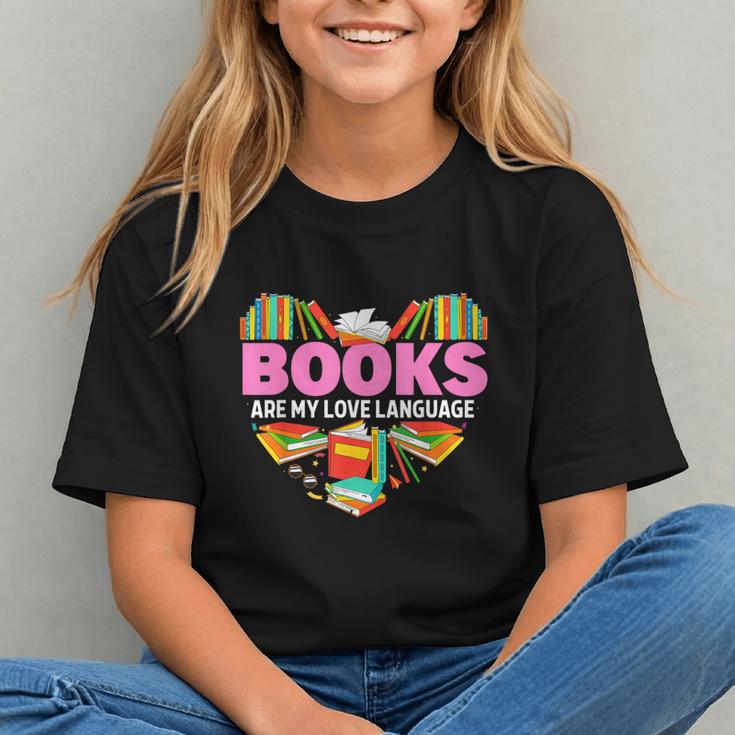 Books Are My Love Language Valentine's Day Reading Lover Graphic Youth Books Are My Love Language Valentine's Day Reading Lover Graphic Youth