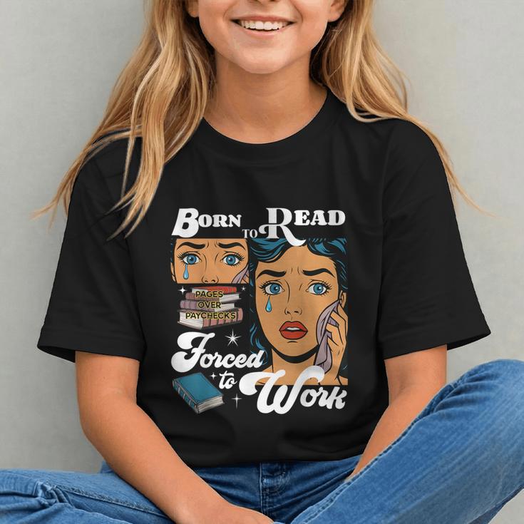 Born-To Read Forced To Work Reading Book Lover Graphic Youth