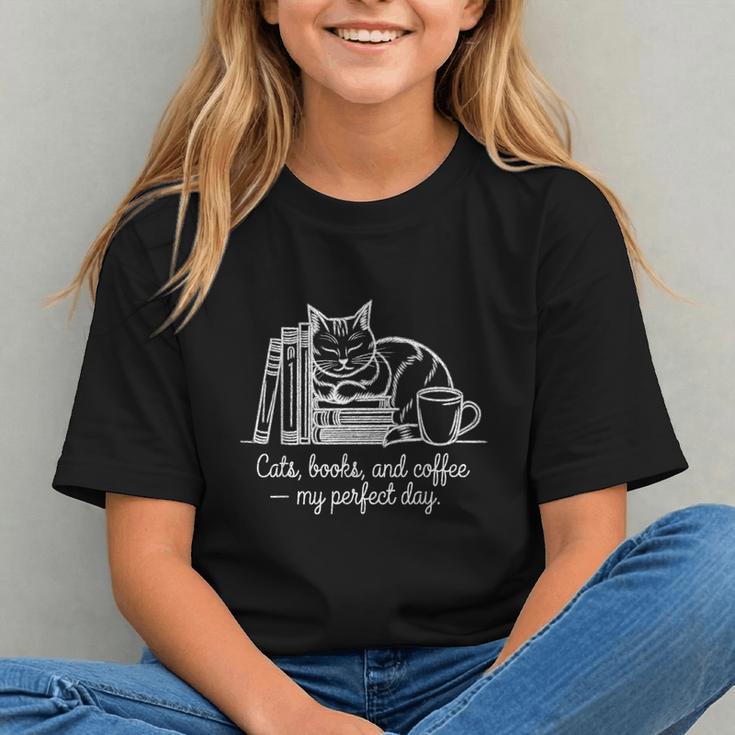 Cats Books And Coffee – My Perfect Day Cat Lover Graphic Youth
