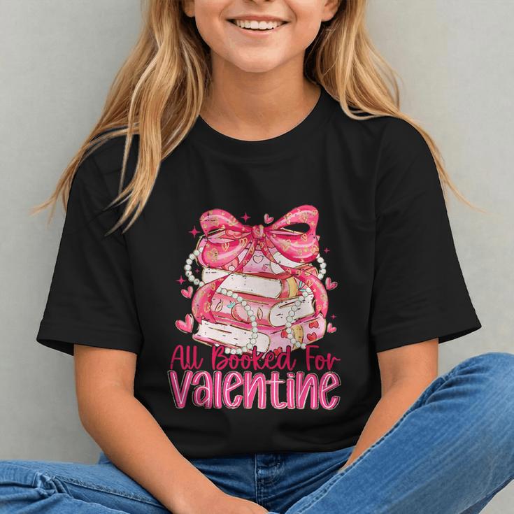Coquette Bow All Booked For Valentine Book Lover Bookish Graphic Youth