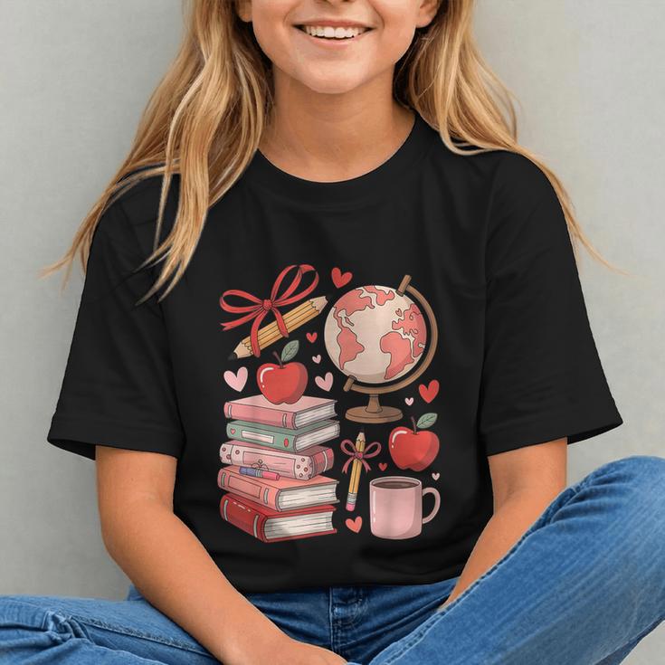 Coquette Teacher School Supplies Bows Books Globe Apple Cute Graphic Youth Coquette Teacher School Supplies Bows Books Globe Apple Cute Graphic Youth