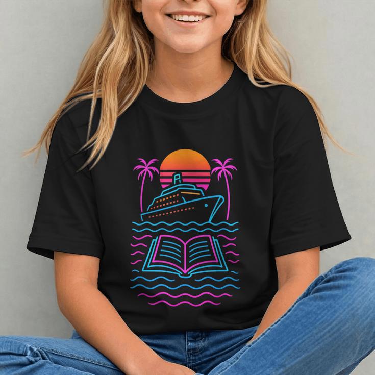 Cruise Ship Vacations Reading Book Lovers Sunset Graphic Youth