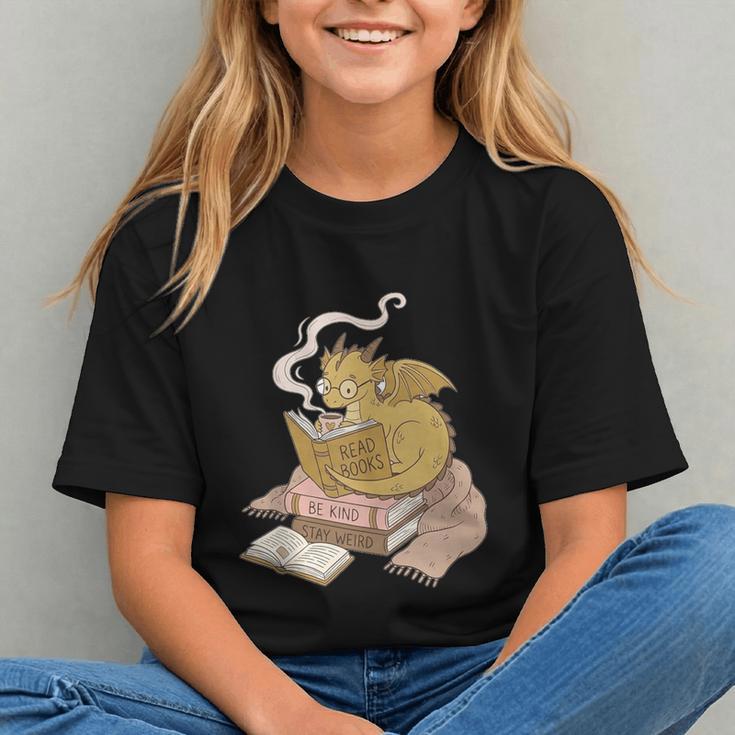 Cute Dragon Be Kind Stay Weird Read Books Graphic Youth