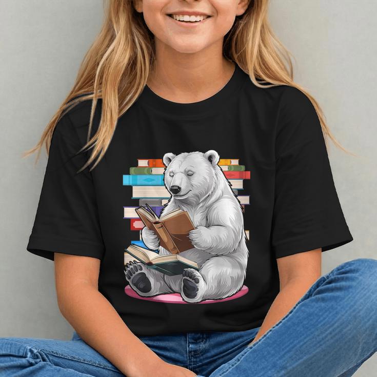 Cute Polar Bear Is Reading a Book Reading Polar Bear Graphic Youth