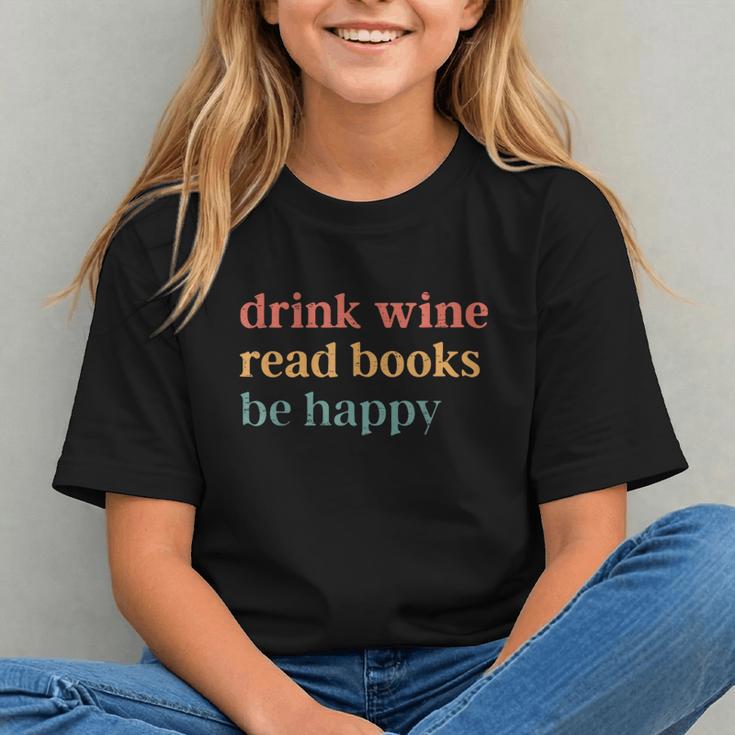 Drink Wine Read Books Be Happy Book Lover Bookish Graphic Youth Drink Wine Read Books Be Happy Book Lover Bookish Graphic Youth