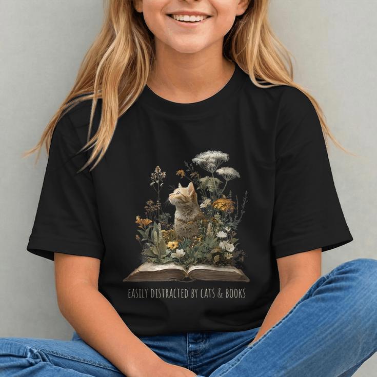 Easily Distracted By Cats And Books Graphic Youth Easily Distracted By Cats And Books Graphic Youth
