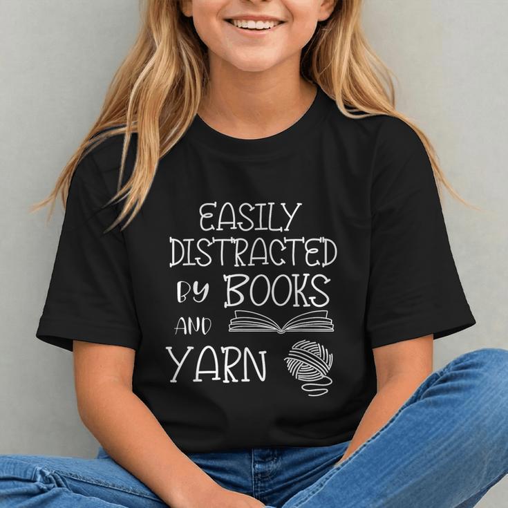 Easily Distracted By Knitting Books And Yarn Quote Reader Graphic Youth Easily Distracted By Knitting Books And Yarn Quote Reader Graphic Youth
