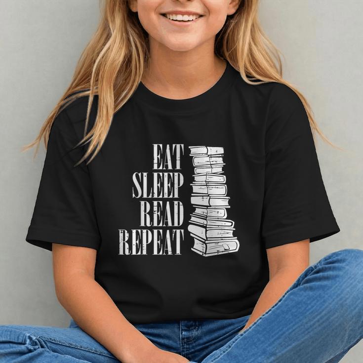 Eat Sleep Read Repeat Reading Book Librarian Men Women Kids Graphic Youth