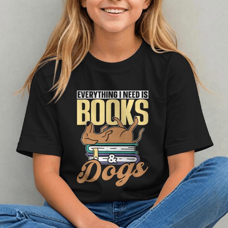 Everything I Need Is Books & Dogs Reader Book Read Reading Graphic Youth