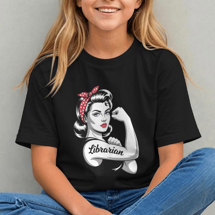 Female Librarian Rosie Riveter Book Guardian Woman Graphic Youth