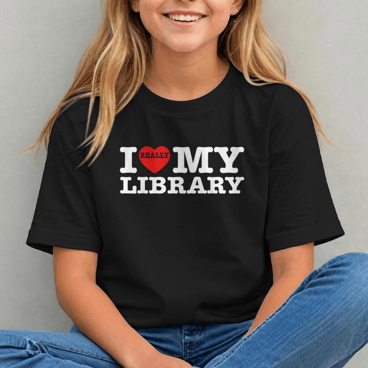 Fun I Love My Library Book Reader Bookworm Librarian Costume Graphic Youth