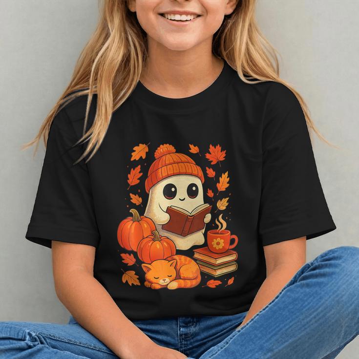 Ghost Reading Book Lovers Autumn Fall Halloween Graphic Youth Ghost Reading Book Lovers Autumn Fall Halloween Graphic Youth