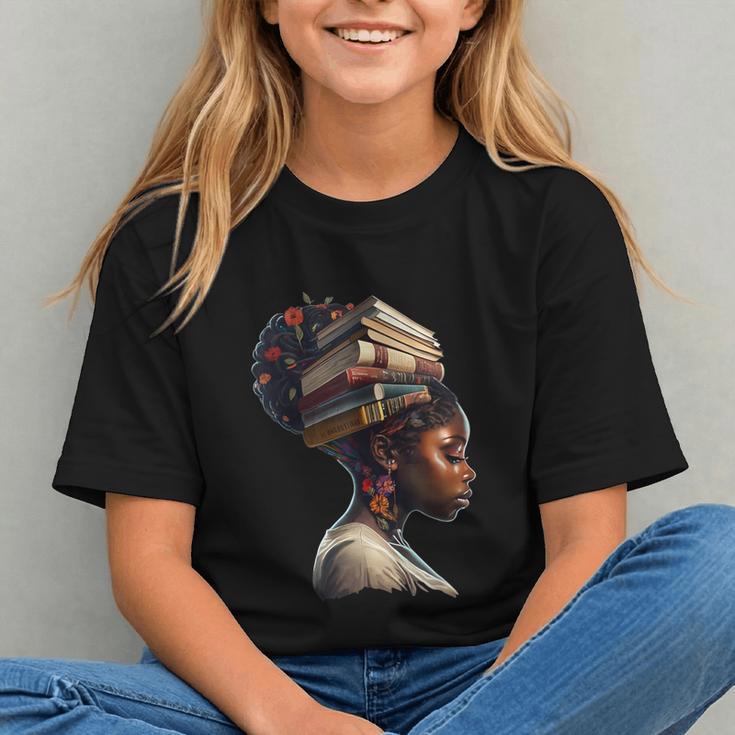 Girl Crown Of Books African Teacher Black History BHM Graphic Youth