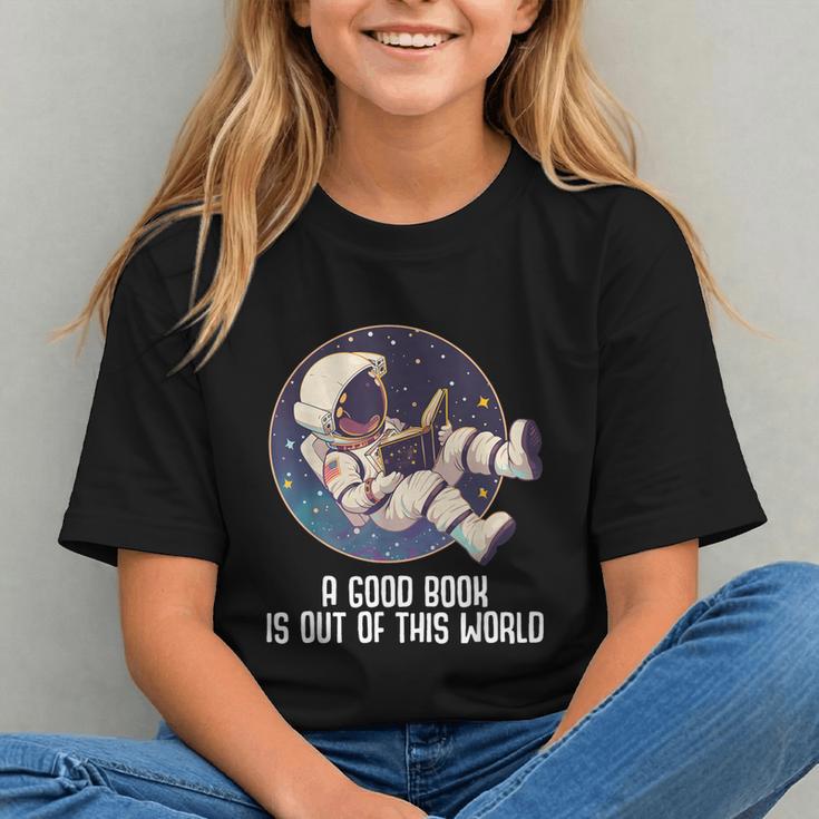 Good Book Is Out Of This World Astronaut Space Graphic Youth